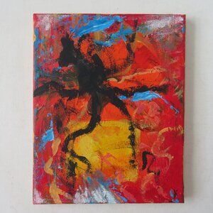 Original Abstract Acrylic Painting on Canvas 8" x 10" Signed 2023